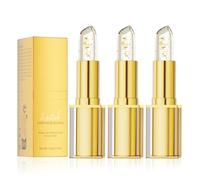 Rouge a levre ph de la peau,transferproof color changing lipstick pour femmes,avec Feuilles d'Or,effet de changement de couleur,permanent,rouge à lèvres transparent qui change de couleurs (3PC)