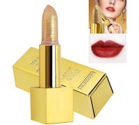 Rouge À Lèvres 3,5 G,Baume À Lèvres Teinté À Couleur Changeante,Rouge À Lèvres,Design Barre D'or,Imperméable,Longue Durée,Hydratant,Lisse,Maquillage,(Rouge À Lèvres Or 6