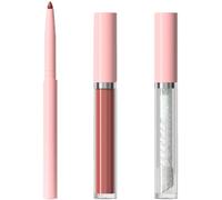 Rouge à lèvres 3 en 1 - Huile à lèvres Peel Off - Set de crayons à lèvres - Gloss - Crayon contour des lèvres - Longue durée - Nonstick Cup - Imperméable - Cadeau de maquillage liquide (#01)