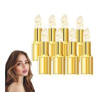Rouge à lèvres à couleur changeante avec feuille d'or - Rouge à lèvres cristal doré à couleur changeante - Baume à lèvres hydratant transparent à rose, résistant aux baisers et à l'eau (8 pièces)
