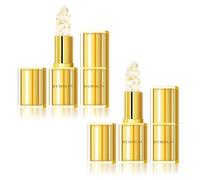 Rouge À Lèvres Bymolia Changeant De Couleur, Transparent, Sans Transfert, Cristal Doré, Pour Femme, Brillant À Lèvres Hydratant Longue Durée 24 Heures, Nourrissant En Profondeur (2 Ors, 3,5 G)