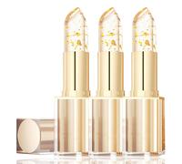 Rouge À Lèvres Changeant De Couleur, Cristal Doré Transparent, Brillant Et Hydratant Longue Durée, Nourrissant En Profondeur (3 Pièces)
