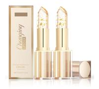 Rouge à Lèvres Changeant de Couleur Sans Transfert, Transparent Cristal Doré Changeant de Couleur, Hydratation Longue Durée 24 H Et Brillance éclatante (Lot de 2)