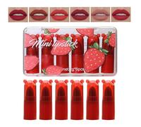 Rouge À Lèvres De Maquillage, Mignon Brillant Labial En Forme De Fraise 6 Pièces, Gloss Pour Jeunes Filles, Pour Femmes Débutantes Enthousiastes Famille Beauté Quotidienne Bureaux Soirée