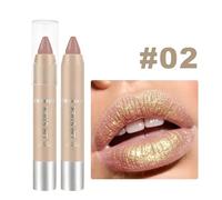 Rouge À Lèvres Diamant Rose,Texture Brillante Métallique,Paillettes Nacrées,Velours,Stylo,Brillant Cristal,Teinte,Maquillage,Cadeau,1 Pièces.02.