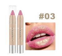 Rouge À Lèvres Diamant Rose,Texture Brillante Métallique,Paillettes Nacrées,Velours,Stylo,Brillant Cristal,Teinte,Maquillage,Cadeau,1 Pièces.03.