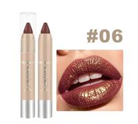 Rouge À Lèvres Diamant Rose,Texture Brillante Métallique,Paillettes Nacrées,Velours,Stylo,Brillant Cristal,Teinte,Maquillage,Cadeau,1 Pièces.06.