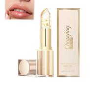 Rouge à lèvres Fenvio, rouge à lèvres cristal doré changeant de couleur, rouge à lèvres magique changeant de couleur avec feuille d'or, brillant hydratant pour les lèvres pour femmes (1 PCS)