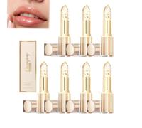 Rouge à lèvres Fenvio, rouge à lèvres cristal doré changeant de couleur, rouge à lèvres magique changeant de couleur avec feuille d'or, brillant hydratant pour les lèvres pour femmes (7 PCS)