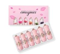 Rouge à lèvres & Gloss Set 6 pièces - Design floral en rose - Couleurs brillantes & mates pour les lèvres des femmes - Set cadeau maquillage cosmétique femmes