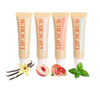 Rouge à lèvres - Gommage à lèvres - Rouge à lèvres hydratant - Ensemble de gommage pour les lèvres 4X - Produits de soins des lèvres - Remplissage des lèvres - Exfoliation