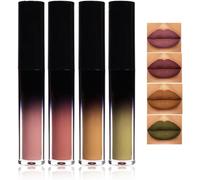 Rouge À Lèvres Gothique Mat,Cosplayvampire Lipstick Mouth,4 Couleurs Matte Liquid Lipstick Nude Set,Rose Tear Off Lip Glaze Finish,Lipsticks For Women Long Lasting(A)