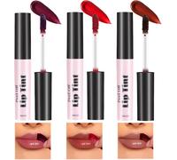 Rouge À Lèvres Liquide,3 Pcs Coffret Rouges À Lèvres Liquides,Ensemble De Rouge À Lèvres Pelable,Sans Bavures,Finition Brillante,Longue Tenue,Sans Transfert,Lot De 3 Teintes