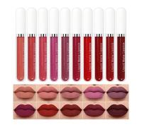 Rouge à lèvres liquide imperméable, brillant à lèvres mat, ensemble cosmétique de 14 cm avec prise en main sûre, kit de maquillage longue durée, couleur à lèvres élégante avec design tendance