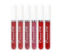 Rouge à Lèvres Liquide Mat, Ingrédients Naturels Non Colorants, Ensemble de Brillants à Lèvres pour le Travail, les Rendez-vous, le Shopping, les Fêtes 6 Pièces (1)