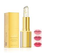 Rouge à lèvres longue tenue à couleur changeante, rouge à lèvres à pH équilibré avec des paillettes dorées pour un effet bonne mine naturel, ultra-hydratant et qui ne déteint pas