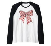 Rouge à lèvres Marks Kisses Lips Valentines Day Girl Coquette Bow Manche Raglan