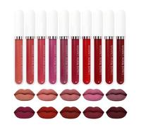 Rouge à lèvres mat 10 couleurs, facile à appliquer, résistant à la transpiration et transferts, idéal pour les artistes débutants quotidien