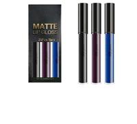 Rouge à lèvres mat - 3 couleurs - Noir, violet, bleu mat - Brillant à lèvres imperméable - Pour Halloween - Cosplay - Coupe anti-adhésive