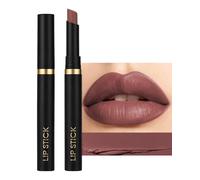 Rouge à Lèvres Mat Caramel Brun, Cream Lipstick Longue Tenue Waterproof