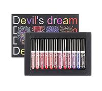 Rouge à Lèvres Mat Liquide Matte Lipstick Set, 12 pièces Rouge à lèvres liquide Halloween Lip Glaze Tasse antiadhésive Ne se décolore pas Longue Tenue Waterproof Liquid Lipstick Lip Gloss Matte