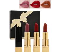 Rouge à Lèvres Mat Set-3 Couleur Pink Rose Ruby Rouge Nude Rouges à Lèvres, Longue Tenue Waterproof Lipstick kit Très Pigmenté Facile à Appliquer, Coffret Cosmétique Thanksgiving Noël Pour Femmes