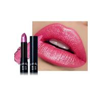 Rouge à lèvres métallisé scintillant, longue tenue, pigmentation intense effet diamant, non collant, sans transfert, idéal pour un maquillage de soirée, sans ingrédients d'origine animale.