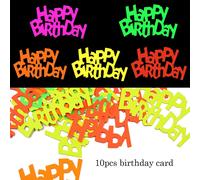 Rouge À Lèvres Néon Phosphorescent,Maquillage Réactif Uv,Lumière Noire,Peinture Pour Le Visage Et Le Corps,Lueur Dans Le Noir,Fournitures De Fête - Type 10pcs Birthday Card