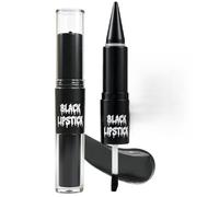 Rouge à Lèvres Noir Double Extrémité 2-en-1, Brillant à Lèvres Noir Mat Pailleté, Crayon à Lèvres Noir Longue Tenue pour Cosplay Halloween, Maquillage Vampire Sorcière pour Femmes,#3