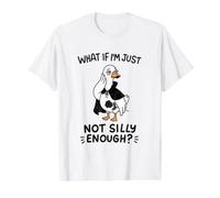 Rouge à lèvres Noir Emo Goose Not Silly Enough Funny T-Shirt Graphique avec Valeur, Homme, Blanc, L