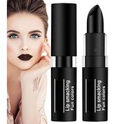 Rouge À Lèvres Noir Mat Imperméable Pour Halloween - Bâton Étanche Antiadhésif, Longue Tenue