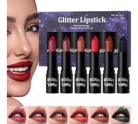 Rouge À Lèvres Pailleté Pour Femme - Brillant à Lèvres Résistant aux Transferts | 6 Pièces Couleur Étincelante Résistant Aux Traces Pour Toutes Occasions