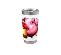 Rouge à lèvres pour filles sur un cochon Gobelet isotherme en acier inoxydable double paroi