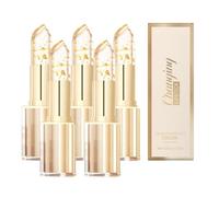 Rouge à lèvres QPJUVC à couleur changeante - Rouge à lèvres longue tenue sans transfert, au pH ajustable, hydratant et brillant, avec feuille d'or et design cristal transparent. (5)