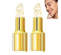 Rouge à lèvres sans transfert à changement de couleur, rouge à lèvres Truetone à pH ajustable, rouges à lèvres brillants hydratants à feuille d'or, rouges à lèvres à changement de couleur femme (2PCS)