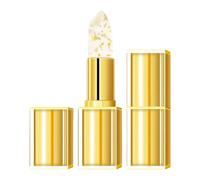 Rouge à lèvres transparent changeant de couleur - Cristal doré - Longue durée - Hydratant pendant 24 heures - Brillant - Doré - 3,5 g
