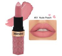 Rouge À Lèvres Velours Mat,Sans Transfert,Imperméable,Hautement Pigmenté,Longwear,Couleur Chair,Marron Pêche,Tons Cerise,Maquillage Lisse Pour Les Lèvres.01 Nude Peach.Taille Réelle