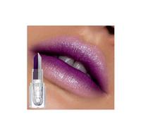 Rouge à lèvres violet pour femme, double couleur scintillante, violet métallisé, rouge à lèvres argenté, haute pigmentation, longue durée, imperméable, scintillant, brillant, hydratant, finition mate,