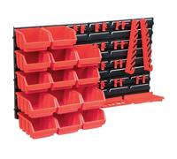 (Rouge)Armoire à outils - Magnifique Kit de bacs de stockage et panneaux muraux 39 pcs Rouge et noir 82134