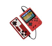 (Rouge avec manette) Console de jeux vidéo portable rétro mini, écran LCD couleur 3 pouces (3,0 pouces)
