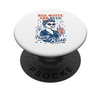 Rouge Blanc Bleu Heavy on The Blue 4th Juillet Liberal Feminist PopSockets PopGrip Adhésif