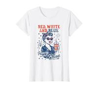 Rouge Blanc Bleu Heavy on The Blue 4th Juillet Liberal Feminist T-Shirt