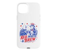 Rouge Blanc & Brew Funny American Vintage USA Beer Lovers Coque pour iPhone 15 Plus
