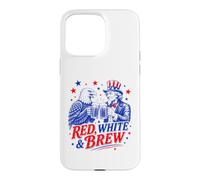 Rouge Blanc & Brew Funny American Vintage USA Beer Lovers Coque pour iPhone 15 Pro Max