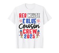 Rouge, blanc et bleu Cousin Crew 2025 4 juillet vacances d'été T-Shirt