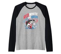 Rouge, blanc et bruh 4 juillet garçons patriotique drôle Manche Raglan