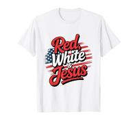 Rouge Blanc Et Jésus Croyants Patriotiques T-Shirt