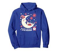 Rouge, Blanc et l'heure du Coucher après Le feu d'artifice Sweat à Capuche, Unisexe pour Adultes, Bleu Royal, XL