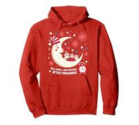 Rouge, Blanc et l'heure du Coucher après Le feu d'artifice Sweat à Capuche, Unisexe pour Adultes, Rouge, XXL