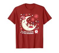 Rouge, Blanc et l'heure du Coucher après Le feu d'artifice T-Shirt, Homme, Canneberge, M